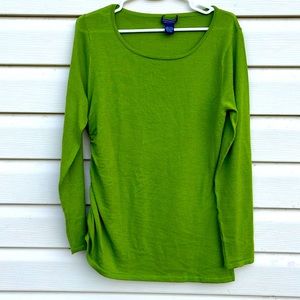 DONCASTER COLLECTION 100% WOOL SCOOP NECK LONG SLEEVE BLOUSE SIZE L